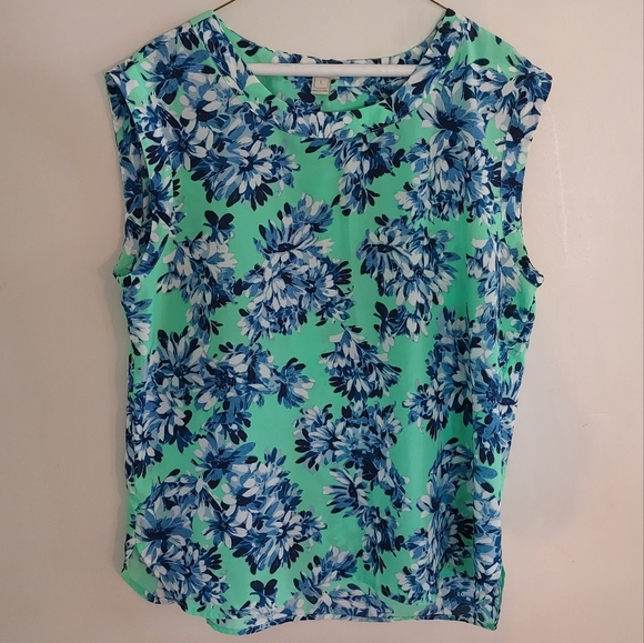 J Crew Factory Floral Tank, Size Large - Picture 1 of 4
